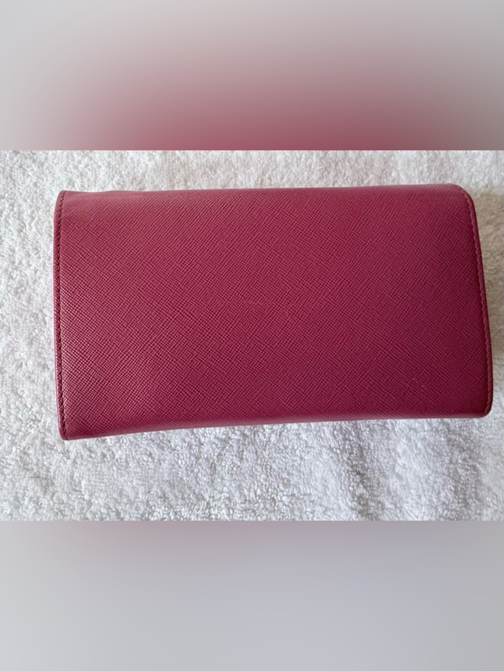 Prada Rose Pink Saffiano Bow Crossbody Wallet / Crossbody - Picture 10 of 16